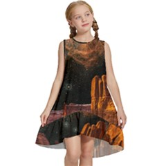 Geology Sand Stone Canyon Kids  Frill Swing Dress