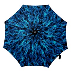 Digitally Created Blue Flames Of Fire Hook Handle Umbrellas (large) by Simbadda