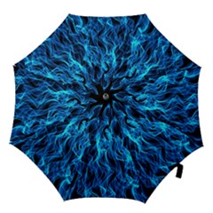 Digitally Created Blue Flames Of Fire Hook Handle Umbrellas (small) by Simbadda