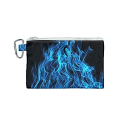 Digitally Created Blue Flames Of Fire Canvas Cosmetic Bag (small) by Simbadda