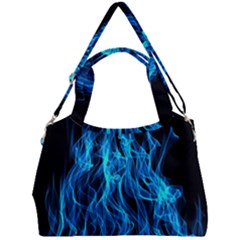 Digitally Created Blue Flames Of Fire Double Compartment Shoulder Bag by Simbadda