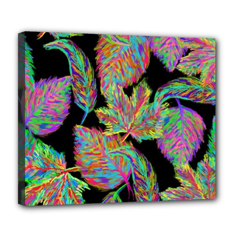 Autumn Pattern Dried Leaves Deluxe Canvas 24  X 20  (stretched) by Simbadda