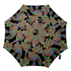 Autumn Pattern Dried Leaves Hook Handle Umbrellas (medium) by Simbadda