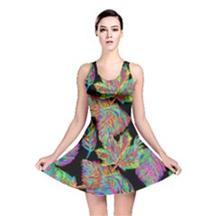 Autumn Pattern Dried Leaves Reversible Skater Dress by Simbadda