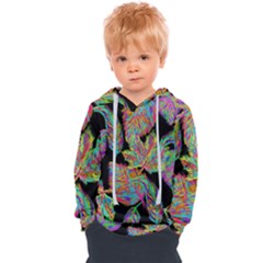 Autumn Pattern Dried Leaves Kids  Overhead Hoodie by Simbadda