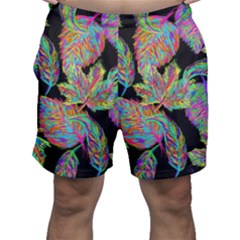 Autumn Pattern Dried Leaves Men s Shorts by Simbadda