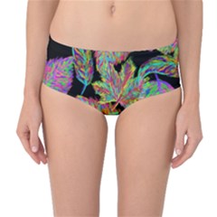 Autumn Pattern Dried Leaves Mid-waist Bikini Bottoms by Simbadda