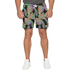 Autumn Pattern Dried Leaves Men s Runner Shorts by Simbadda