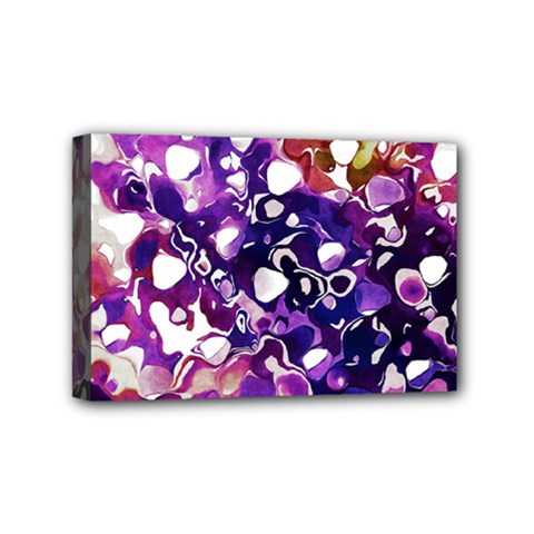 Paint Texture Purple Watercolor Mini Canvas 6  X 4  (stretched) by Simbadda