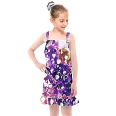 Paint Texture Purple Watercolor Kids  Overall Dress by Simbadda