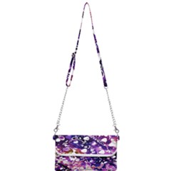 Paint Texture Purple Watercolor Mini Crossbody Handbag by Simbadda