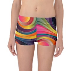 Abstract Colorful Background Wavy Boyleg Bikini Bottoms by Simbadda