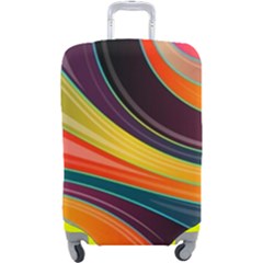 Abstract Colorful Background Wavy Luggage Cover (large) by Simbadda