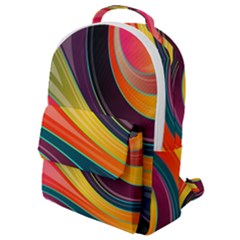 Abstract Colorful Background Wavy Flap Pocket Backpack (small) by Simbadda