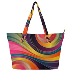 Abstract Colorful Background Wavy Full Print Shoulder Bag