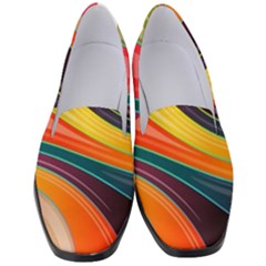 Abstract Colorful Background Wavy Women s Classic Loafer Heels