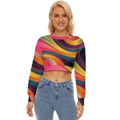 Abstract Colorful Background Wavy Lightweight Long Sleeve Sweatshirt