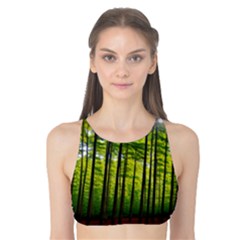 Green Forest Jungle Trees Nature Sunny Tank Bikini Top by Ravend