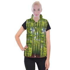 Green Forest Jungle Trees Nature Sunny Women s Button Up Vest