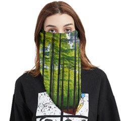 Green Forest Jungle Trees Nature Sunny Face Covering Bandana (triangle) by Ravend