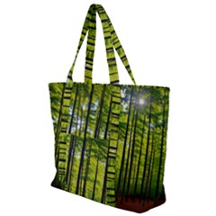 Green Forest Jungle Trees Nature Sunny Zip Up Canvas Bag