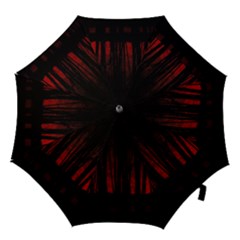 Scary Dark Forest Red And Black Hook Handle Umbrellas (small)