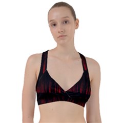 Scary Dark Forest Red And Black Sweetheart Sports Bra by Ravend