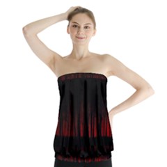 Scary Dark Forest Red And Black Strapless Top by Ravend