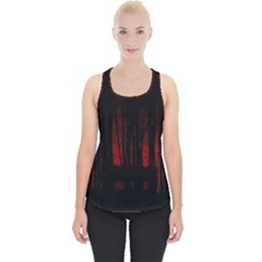 Scary Dark Forest Red And Black Piece Up Tank Top by Ravend