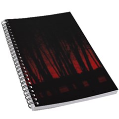 Scary Dark Forest Red And Black 5 5  X 8 5  Notebook by Ravend