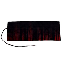 Scary Dark Forest Red And Black Roll Up Canvas Pencil Holder (s)