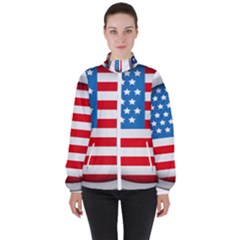 United Of America Usa Flag Women s High Neck Windbreaker by Celenk