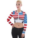 United Of America Usa Flag Long Sleeve Cropped Velvet Jacket View1