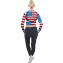 United Of America Usa Flag Long Sleeve Cropped Velvet Jacket View2