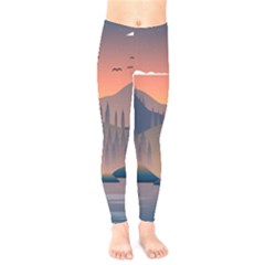 Cool Landscape Night Minimal Art Minimalist Kids  Leggings