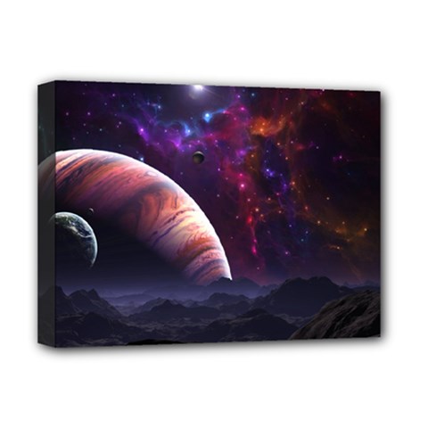 Clouds Fantasy Space Landscape Colorful Planet Deluxe Canvas 16  X 12  (stretched) 