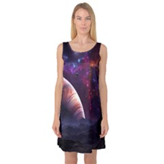 Clouds Fantasy Space Landscape Colorful Planet Sleeveless Satin Nightdress by Ravend