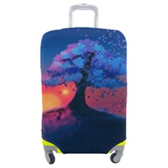 Dark Tree Sunset Landscape Art Luggage Cover (medium)