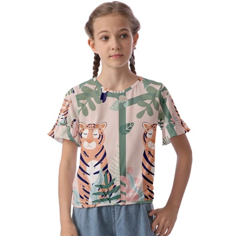 Kids Animals & Jungle Friends Kids  Cuff Sleeve Scrunch Bottom Tee by Ravend