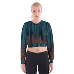 Dark Forest Nature Cropped Sweatshirt by Ravend