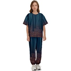 Dark Forest Nature Kids  Tee And Pants Sports Set by Ravend