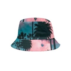 Nature Sunset Sky Clouds Palms Tropics Porous Inside Out Bucket Hat (kids)