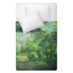 Anime Green Forest Jungle Nature Landscape Duvet Cover Double Side (single Size) by Ravend
