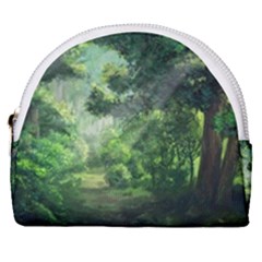 Anime Green Forest Jungle Nature Landscape Horseshoe Style Canvas Pouch