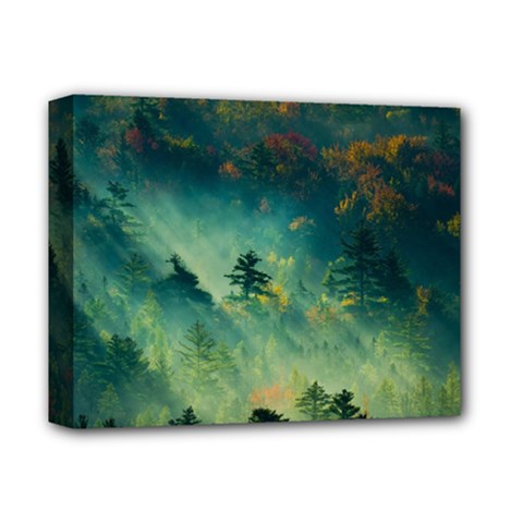 Green Tree Forest Jungle Nature Landscape Deluxe Canvas 14  X 11  (stretched)