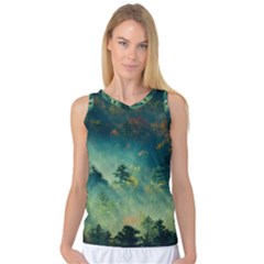 Green Tree Forest Jungle Nature Landscape Women s Basketball Tank Top