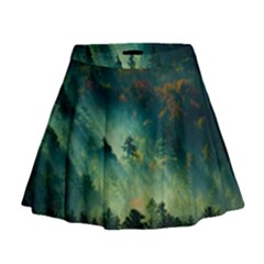 Green Tree Forest Jungle Nature Landscape Mini Flare Skirt