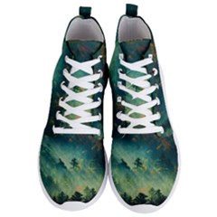Green Tree Forest Jungle Nature Landscape Men s Lightweight High Top Sneakers by Ravend