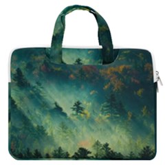 Green Tree Forest Jungle Nature Landscape Macbook Pro 16  Double Pocket Laptop Bag  by Ravend