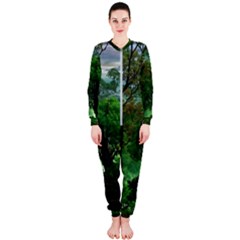 Jungle Forreast Landscape Nature Onepiece Jumpsuit (ladies)